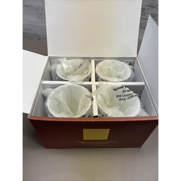 Vtg LENOX for the Holidays Mugs Set Of 4 AMERICAN CHRISTMAS 4 1/2" - Picture 12 of 15